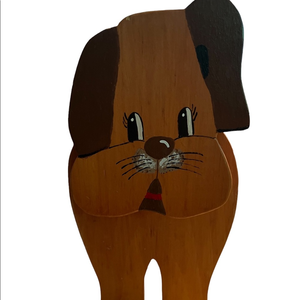 Retro Wooden Dog Toilet Paper Roll Holder